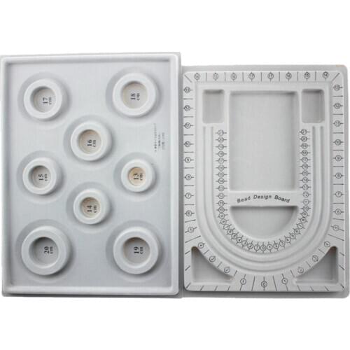 2Pcs Bead Design Board Bracelet Design Board Flocked Bead Board Necklace Beading Jewelry Organizer Tray DIY Jewelry Making Tray