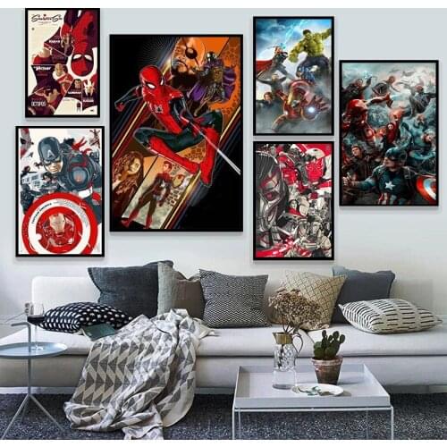 Marvel Superhero Spiderman Avengers Canvas Painting Posters Printmaking Life Home Decoration Art Wall for Living Room Frameless
