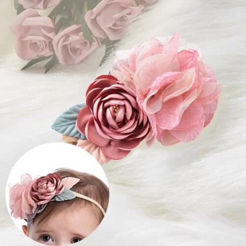 Baby Headband Flower Shape Soft Comfortable Rose Creative Baby Imitation Flower Headband for Infant Cute Gifts Photo Props
