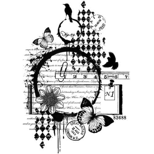 Background Clear Stamp for Scrapbooking Transparent Silicone Rubber DIY Photo Album Decor 106