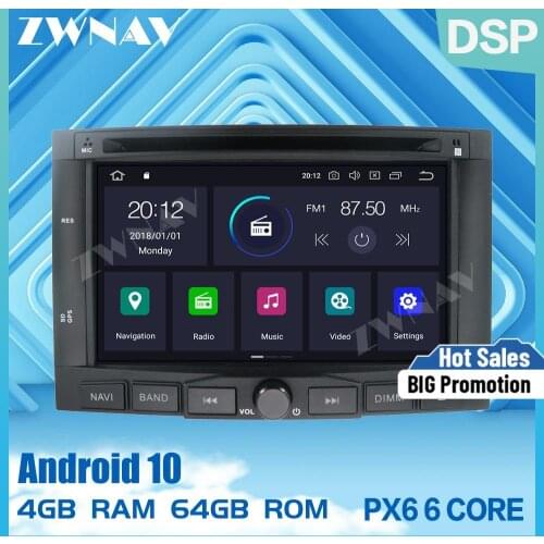 PX6 4+64 Android 10.0 Car DVD Stereo Multimedia For PEUGEOT 3008 5008 2009+ Radio GPS Navi Audio Video stereo head unit free map