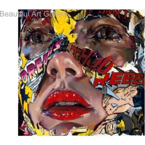 Hand Painted Face Oil Paintings High Quality Portrait Handmade Canvas Paintings for Home Decor Girl Wall Art Oil Paintings