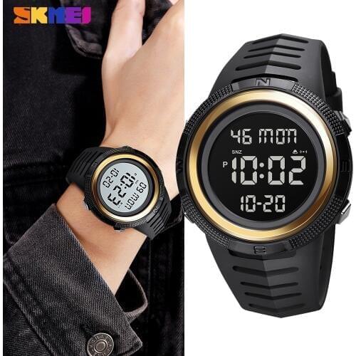 SKMEI Luxury LED Digital Mens Watches Sports 2Time Chrono Clock Countdown Waterproof New Electronic Wrist watches Reloj Hombre