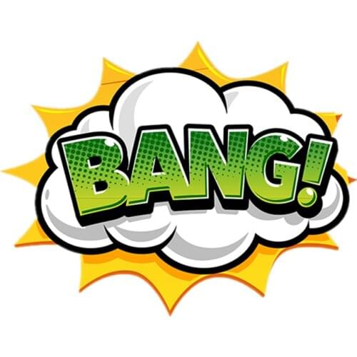 S41180# Various Sizes Funny Self-adhesive Decal Comic Bang Car Sticker Waterproof Auto Decors on Bumper Rear Window