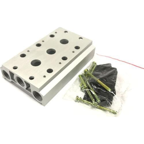 4v110-06 1/8"Solenoid Valves Air Exhaust Manifold 100M-2F/3F/4F/5F/6F/7F/8F/9F/10F/ Pneumatic Base Valve Station With Gaskets
