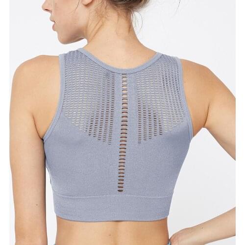 Sports Bra Women Sexy Hollow Out Brathable Sport Top Push Up Female Gym Fitness Sports Underwear Seamless Mujer Running Yoga Bra