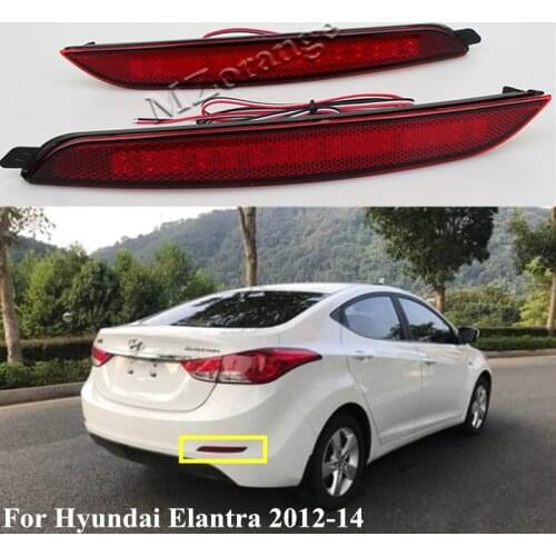 MZORANGE 2Pcs LED Rear Bumper Light For Hyundai Elantra 2012 2013 2014 Stop Brake Tail Light Car Rear Fog Lamp Car Lights