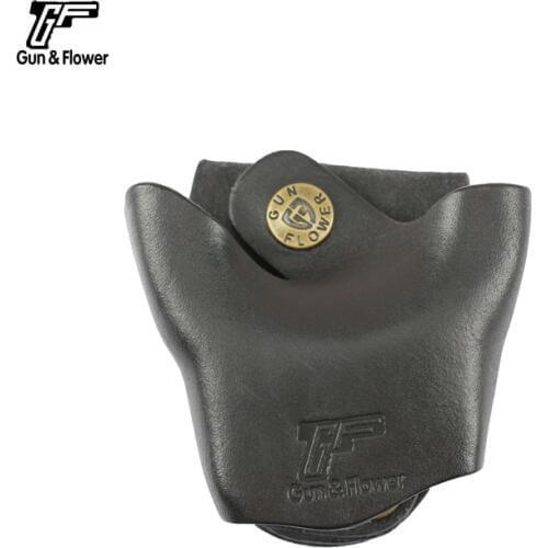 Gun&Flower Tactical Gear Leather Handcuff Holder Open Top Sigle Cuff Pouch for Duty Belt
