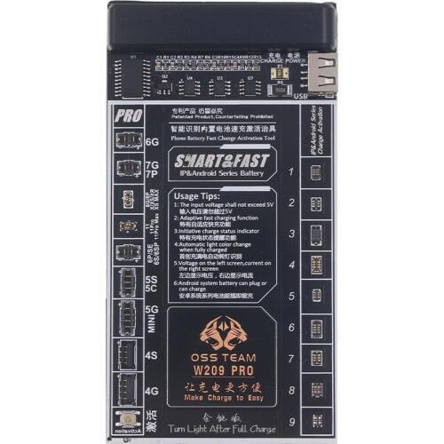 For ip 11pro 11pro max x xs xsmax 4 5 6 6s 7 8 and W209 pro Battery Tester for android phone battery quick charging activation