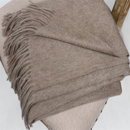 High grade 100%goat cashmere water ripple grain women thick scarfs shawl pashmina long tassel neutral color 70x200cm