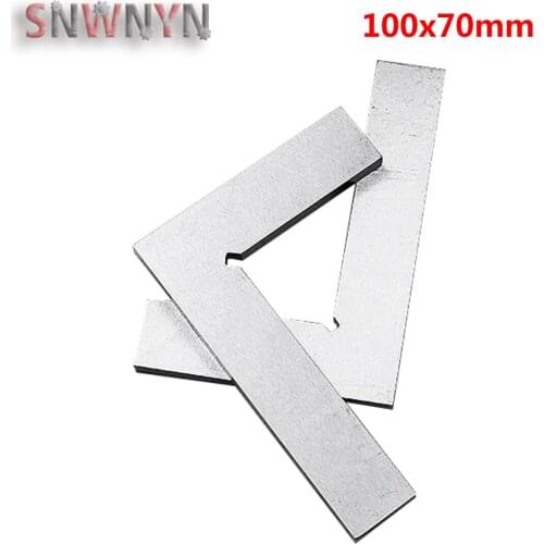 1pcs 100x70mm Bladed 90 Degree Angle Try Square Ruler Flat Corners Protractor Silver