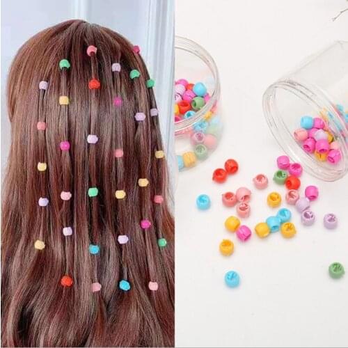 100Pcs Baby Girl Canned Hair Clips Colorful Mini Round-Beans Shape Bangs Pin Claw for Toddler Teenage Girl