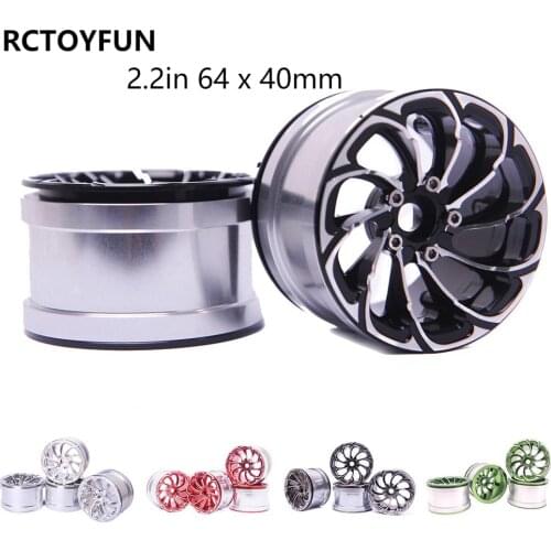 4x 2.2" inch RC Aluminum Alloy Beadlock Wheel Rims DIY Set For 1:10 Axial SCX10 II 90046 Wraith 90048 TRX4 RC Crawler Car Truck