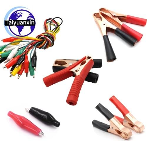 5/10/20Pcs Metal Crocodile Clamps Alligator Clips Electrical Battery Wire Power Clip Small Medium Large 30A 50A 60A Black Red