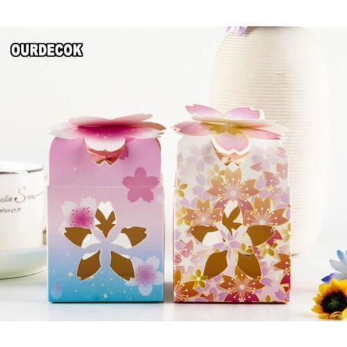 50 Pcs Wedding Party Favors Candy Boxes Hollowed Petal Box Baby shower Party Supplies Individuality Originality Gift Box Bag