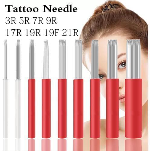 500pcs Laminas Tebori Microblading needles Bevel Round Liner Blades Tattoo Needles For Permanent Makeup Eyebrow tattoo lip