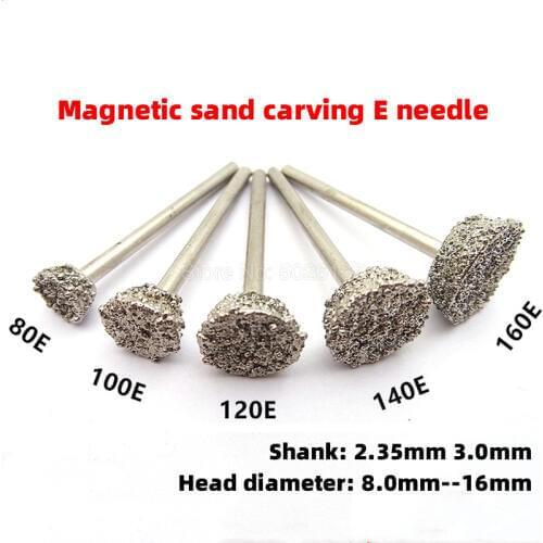1Pcs Diamond Grinding Head Carving Needle Emery Rod Mounted Wheel Engraving Tool For Granite Rotary Burrs Router Bits Stone