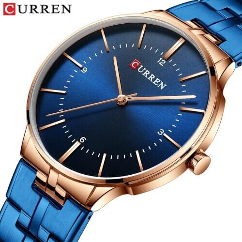2021CURREN Reloj Hombre Relogio Men Watches Fashion Blue Man Watch Luxury Brand Waterproof Quartz Analog Wrist Watch Men Time