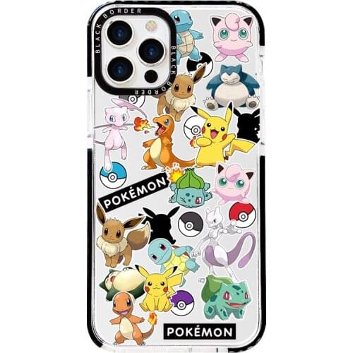 Pokemon Pikachu Cartoon Phone Case for iPhone 12 mini 11 Pro Max XR XS Max X 6 s 7 8 Plus SE 2021 Anime Cover Cute Soft Cases