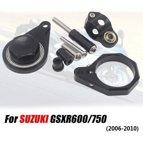 CNC Motorcycle Stabilizer Steering Damper Mounting Bracket Support Kit 06-10 For SUZUKI GSXR600 GSXR750