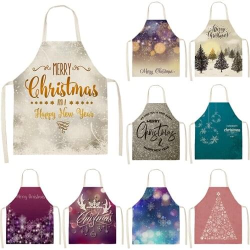 Color christmas tree snowman pattern goods for home kitchen Apron for hairdresser apron for kitchen kitchen apron women Apron