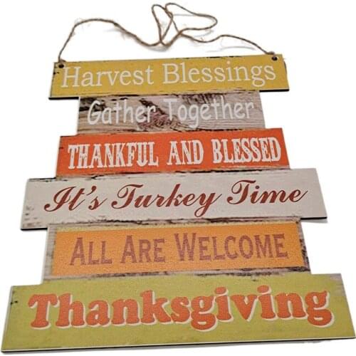Thanksgiving Fall Wood Sign Hanging Wall Sign Decor for Home Living Room Office Festival Party Decorations