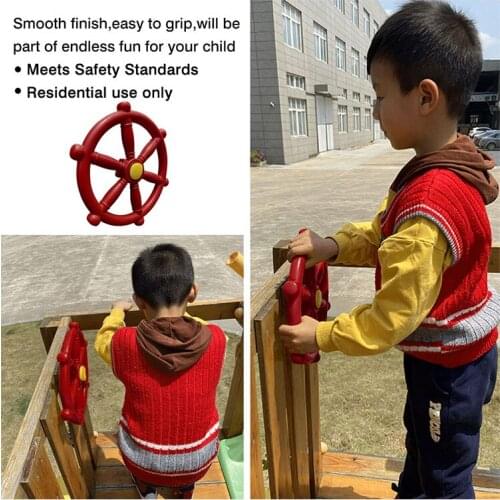 Kids Toy Safe Jungle Gym Steering Children Climbing Frame Smooth Swing Accessory Amusement Park Garden Pirate Ships Wheel Clean