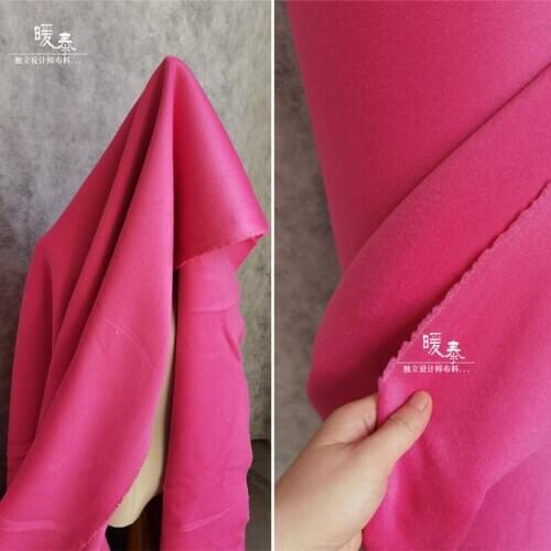 Double-Faced Cashmere Wool Fabric Rose 95% Wool Keep Warm DIY Autumn Winter Overcoat Outwear Jacket Designer Fabric 800g/meter