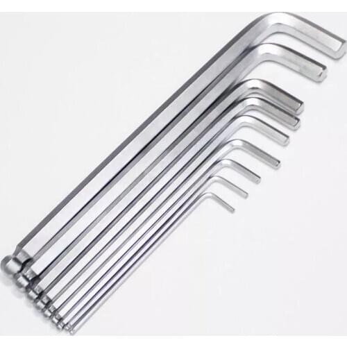 TGK-1.5mm-12mm CR-V Steel L-Shape Hex Key Repair Tools Powerful Type Allen Wrench Spanner Ball Head Allen Key Lengthen