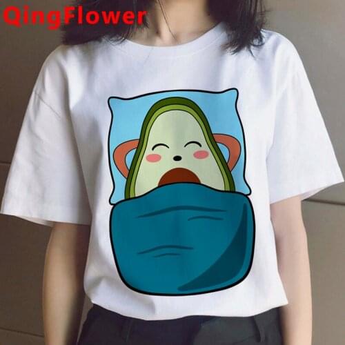 Kawaii Avocado summer top female vintage couple casual kawaii tshirt clothes ulzzang