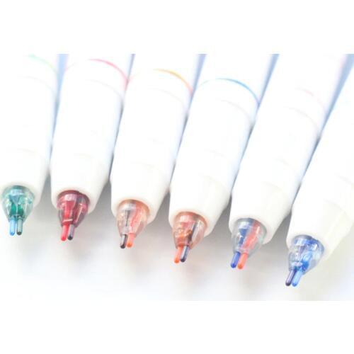 Domikee cute candy Koran school student colored plastic gel pens fine kids 2 colors gel pen art stationery supplies 0.5mm