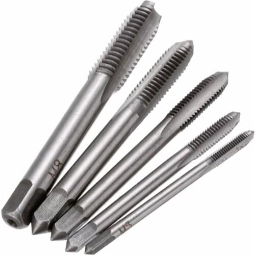 Free Shipping 5pcs Hss Machine Screw Thread Metric Plug Tap Screw Taps 3mm 4mm 5mm 6mm 8mm M3-M8 Set Kit Screw Thread Tap Drill