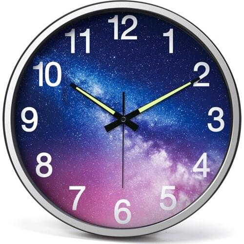 Wall Clock Nordic Design Smart Luminous Sound Control Wall Clock Living Room Creative Bedroom Silent Metal Wall Clock Zegary