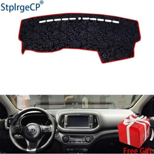 Latest Rose Pattern Non-slip Car Dashboard Cover Dash Mat Pad DashMat ANti-UV Car Sticker for Kia KX3 2015 2016-2019 Car Styling