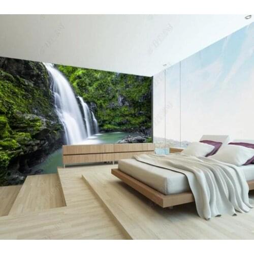 Papel de parede High-definition waterfall large free 3d wallpaper mural,iving room tv wall bedroom wall papers home decor