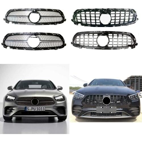 Front Bumper Racing Grill Billet Grille Cover For Mercedes-Benz W213 E-Class 2020 2021 Daimond GT