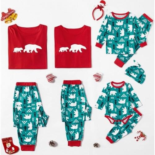 Polar Bear Pajamas Mommy and Me Mom Baby Outfits Christmas Mother Daughter Dad Boy Sleepwear Family Look Family Matching Clothes