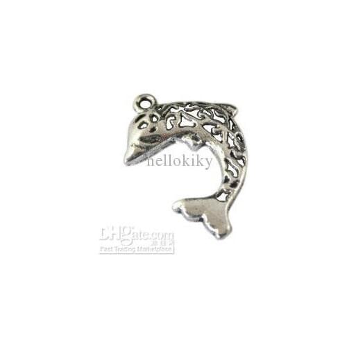 450pcs Tibetan silver crafted dolphin charm A8496