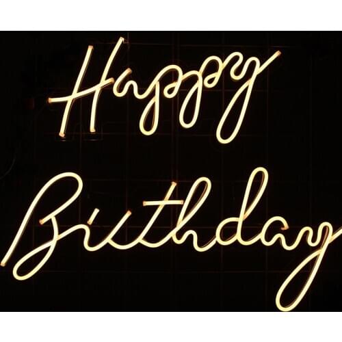 Custom Led Neon Light Signs For Room Happy Birthday Festival Atmosphere Decor Acrylic Visual Art Party Club Wall Hanging Flex