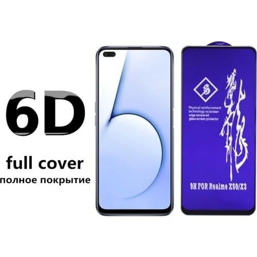 Full Cover Tempered Glass For OPPO Realme 1 2 3 5 5s 6 6i 7 7i X7 X2 X50 Q2 Narzo 10 10A 20 20A Pro Screen Protector Full Glass