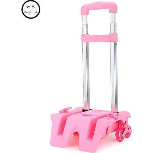 Girls Folding Trolley Rod Bracket Rolling Cart Trolley School Bags Parts Kids Boys Bag Cartoon 2 / 6 wheels Pulling Accessories