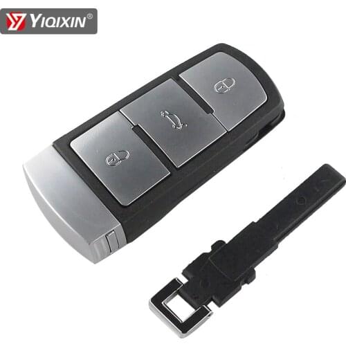 YIQIXIN Replacement Smart Card Cover With Small Key Blade For Volkswagen VW Passat CC B6 B7 B7L 3C R36 Maogotan B5 No Logo