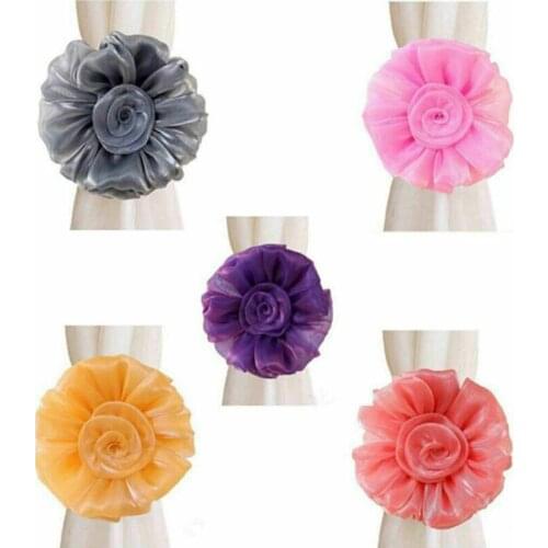Modern Room Buckle Holder Magnetic Curtain Tieback Flower Strap Window Flower Curtain Tieback Clip-on Rose Tie Holder Decor