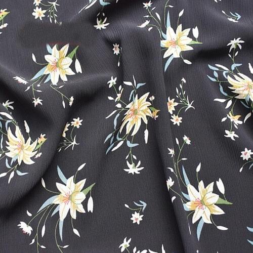 HLQON polyester plain Chiffon dark blue fabric for dress cloth felt patchwork tissue coat Sewing DIY Material by 100x145cm