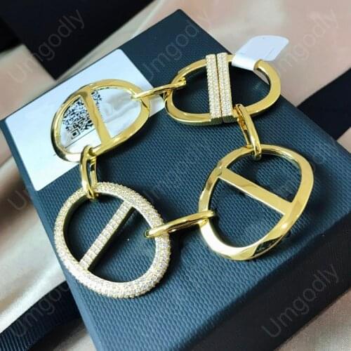 UMGODLY Luxury Brand Bangle Gold Color Monaco XL Maille Marine Statement Bracelet Women August New Fashion Party Jewelry