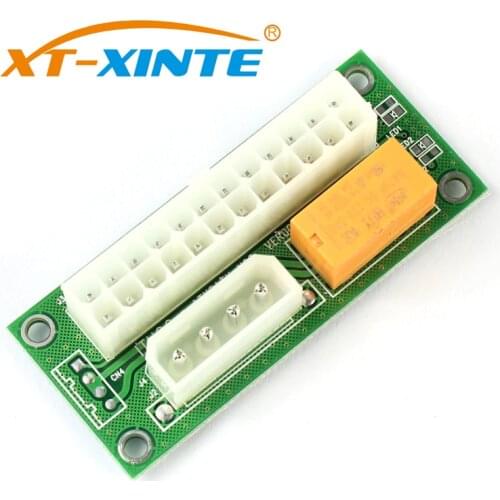 XT-XINTE ATX 24Pin for Molex 4Pin Dual PSU Power Supply Sync Starter Extender Cable Card For BTC Miner Machine