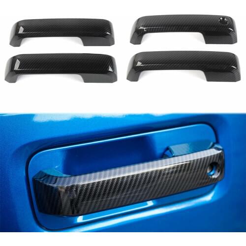 Carbon Fiber ABS Exterior Door Handle Frame Trim Protect For Ford F150 2014-2018