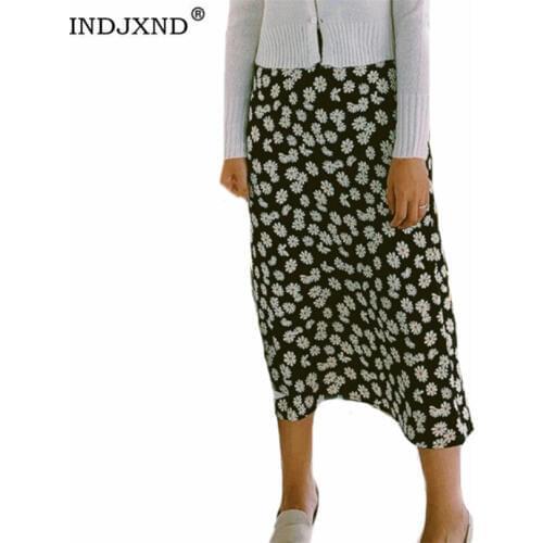 INDJXND Summer Women Skirts Fashion High Waist Ruffles Loose Long Wrap Skirt Ladies Beach Clothing Female S-XXL Skirts Vintage
