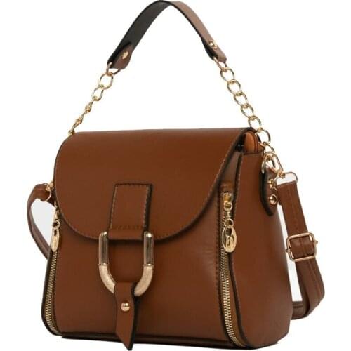 Womens Shoulder and Hand Bag, Business, Daily Use, Tan, Faux Leather, Zipper Detail, leather shoulder