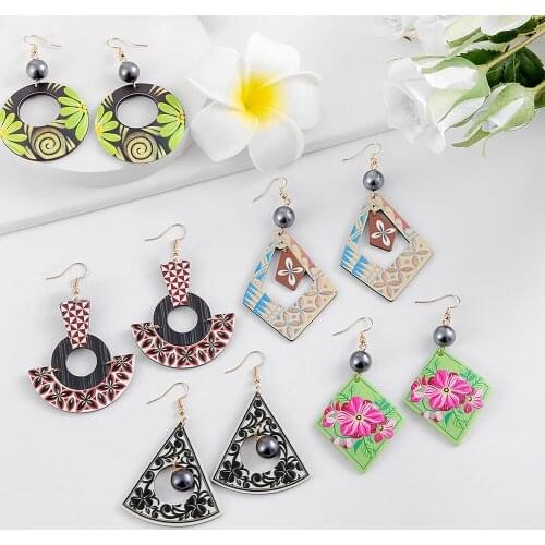 Cring Coco Original Design Acrylic Earrings for Women Cite Cactus Resin Pearl Drop Haiian Earring Jewelry For Christmas Gift